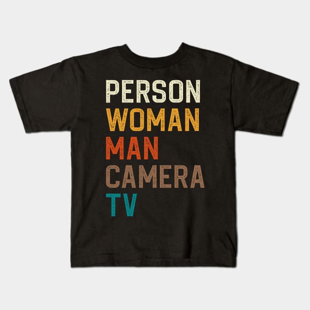 Person Woman Man Camera TV Kids T-Shirt by DragonTees